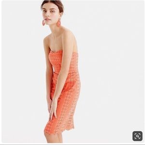 J. Crew strapless eyelet sheath dress in coral, 10